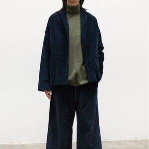 Album di Famiglia Loose Velvet Blazer in Black Size XS